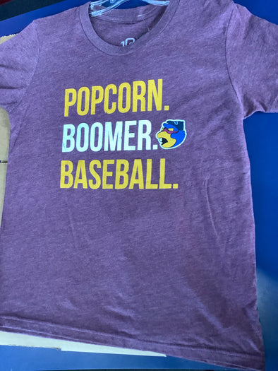 Youth Popcorn Boomer Baseball Tee